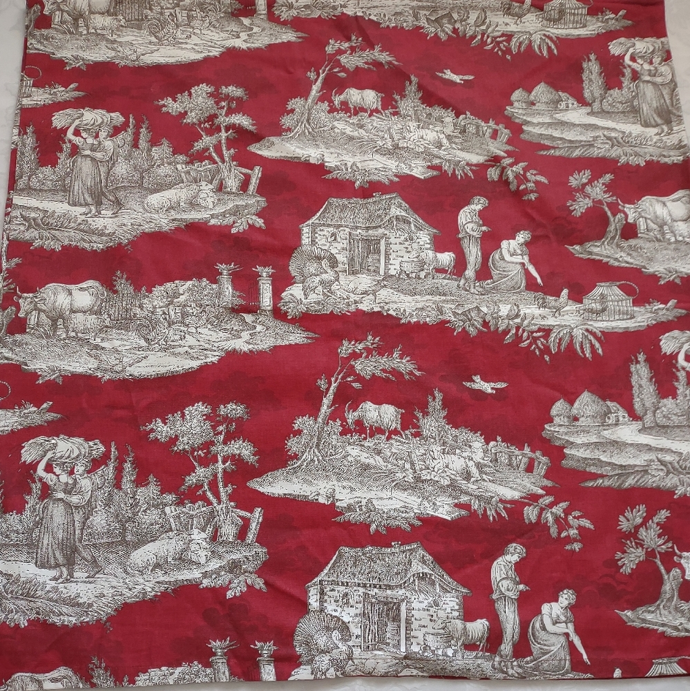 Made in Italy red toile Renaissance cotton tablecloth/ sheet/ cover